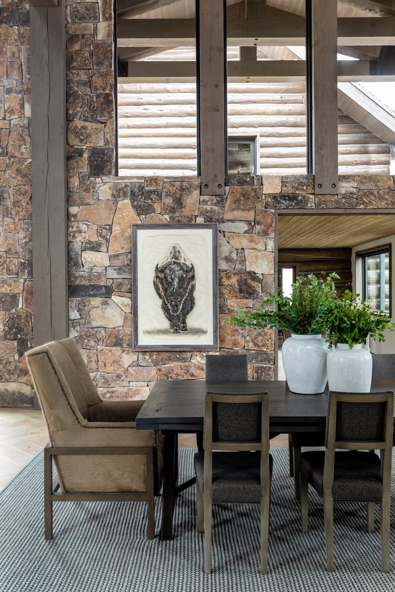 Into the Woods, Interior Design, Bond Design Company, Dining Room, Chairs and Buffalo