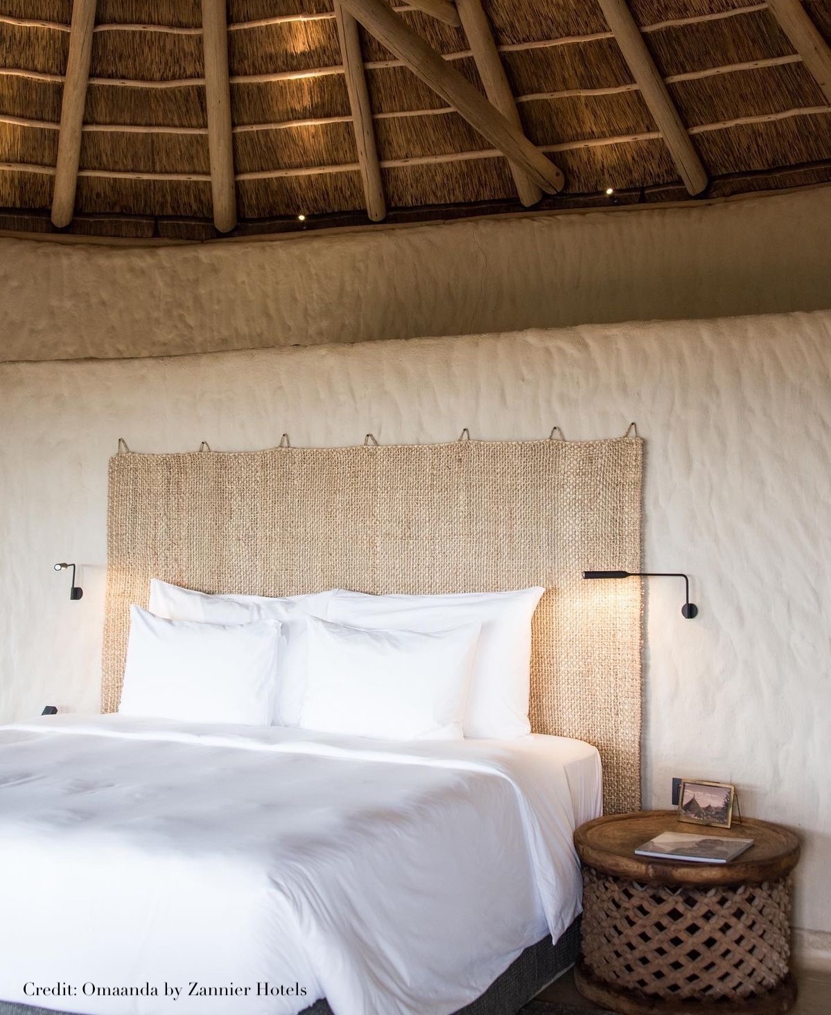 Linen bed, spa retreat bedroom, island retreat, spa bedroom, bond design company