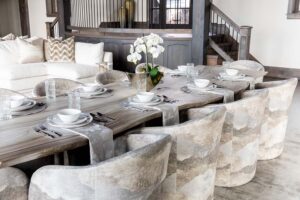 White Tablesetting ideas for the holidays by Bond Design Company