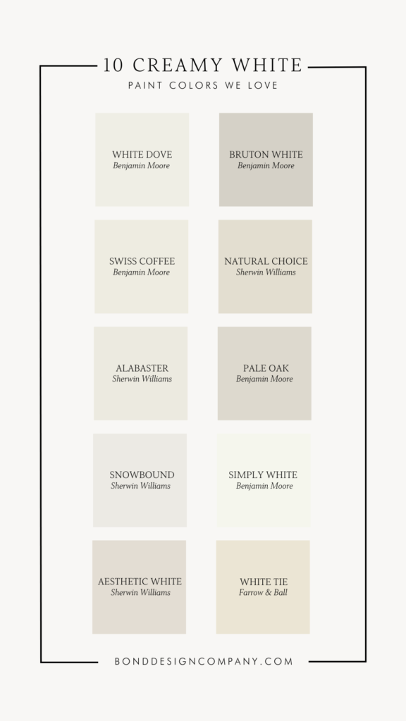 10 Creamy White Paint Colors We Love | Bond Design Company