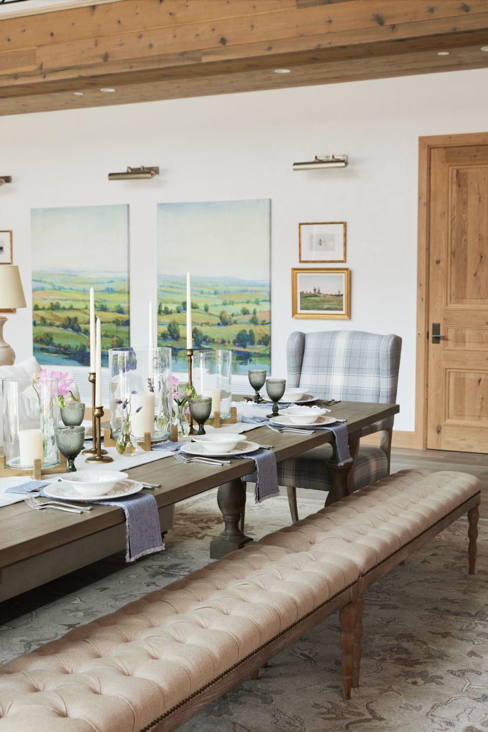 Fresh Take On french: Living & Dining Room | Bond Design Company