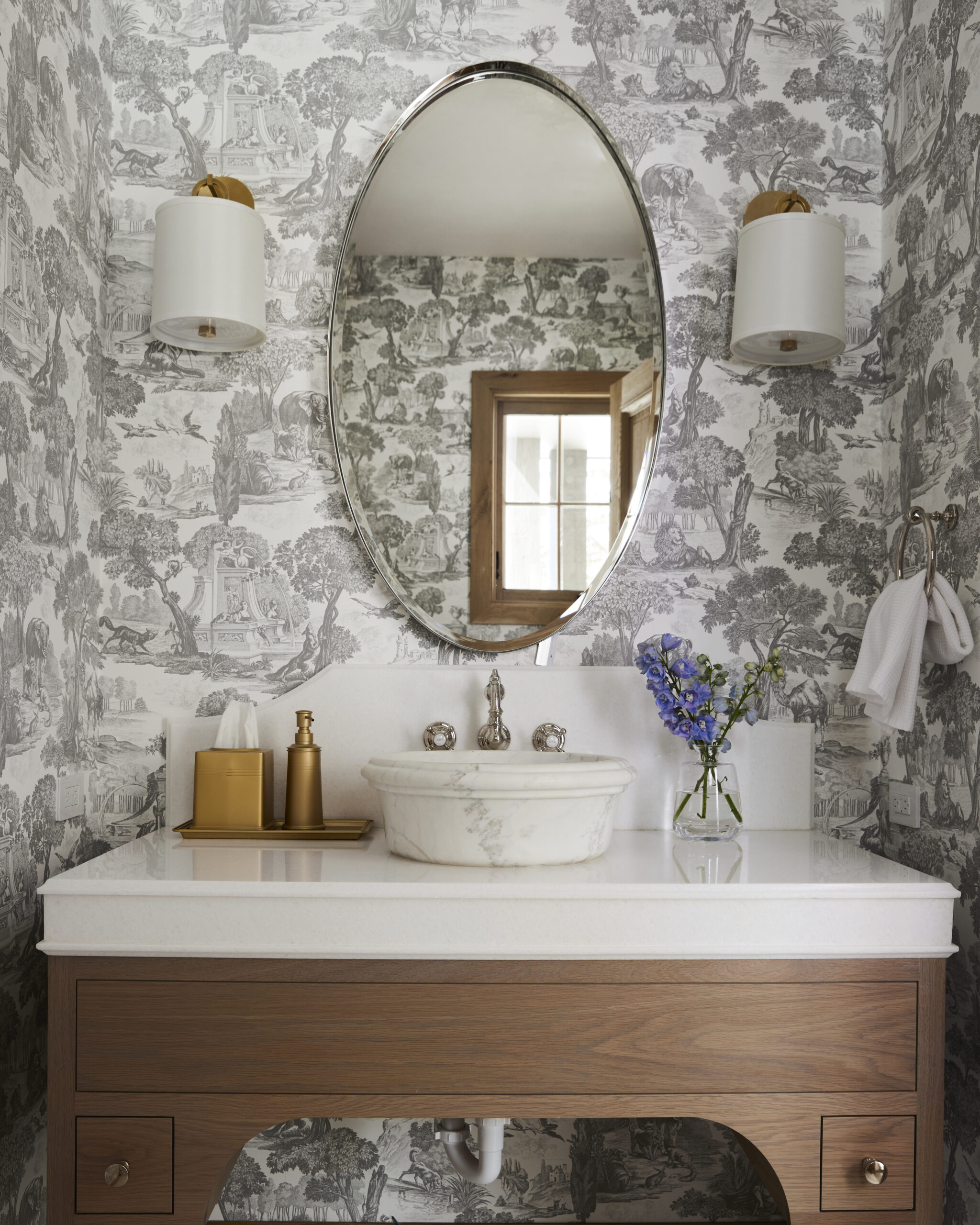 Toile Wallpaper, Traditional Wallpaper, Cole & Sons, Bond Design Company, Park City Interior Design, Interior Designer, Park City Homes